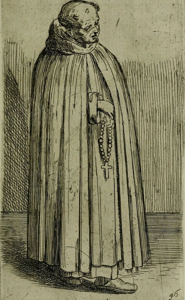 An illustration from De gli habiti delle religioni con le armi e breue descrittion loro, libro primo[-terza], 1626, leaf 110