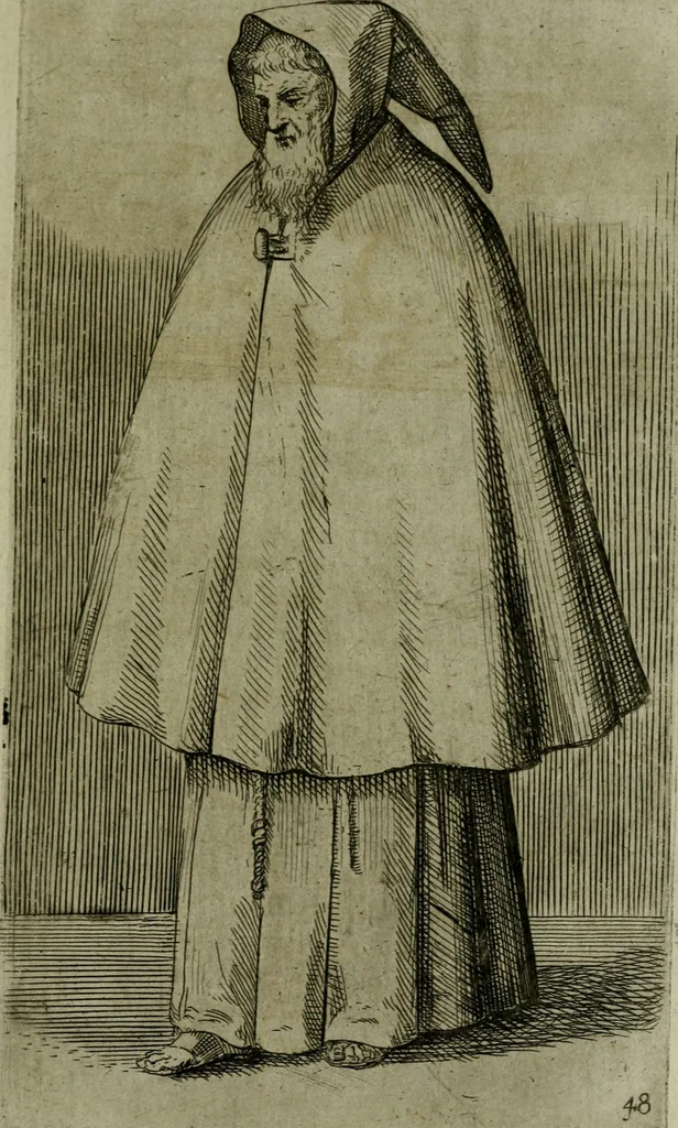 An illustration from De gli habiti delle religioni con le armi e breue descrittion loro, libro primo[-terza], 1626, leaf 114