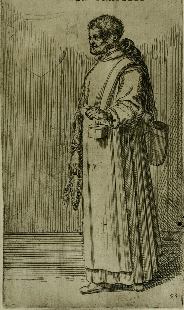 An illustration from De gli habiti delle religioni con le armi e breue descrittion loro, libro primo[-terza], 1626, leaf 126
