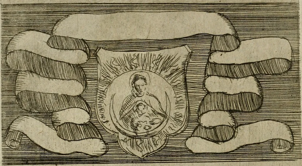 An illustration from De gli habiti delle religioni con le armi e breue descrittion loro, libro primo[-terza], 1626, leaf 127