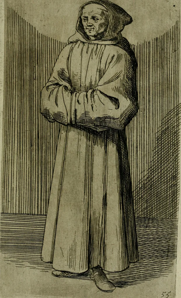 An illustration from De gli habiti delle religioni con le armi e breue descrittion loro, libro primo[-terza], 1626, leaf 130