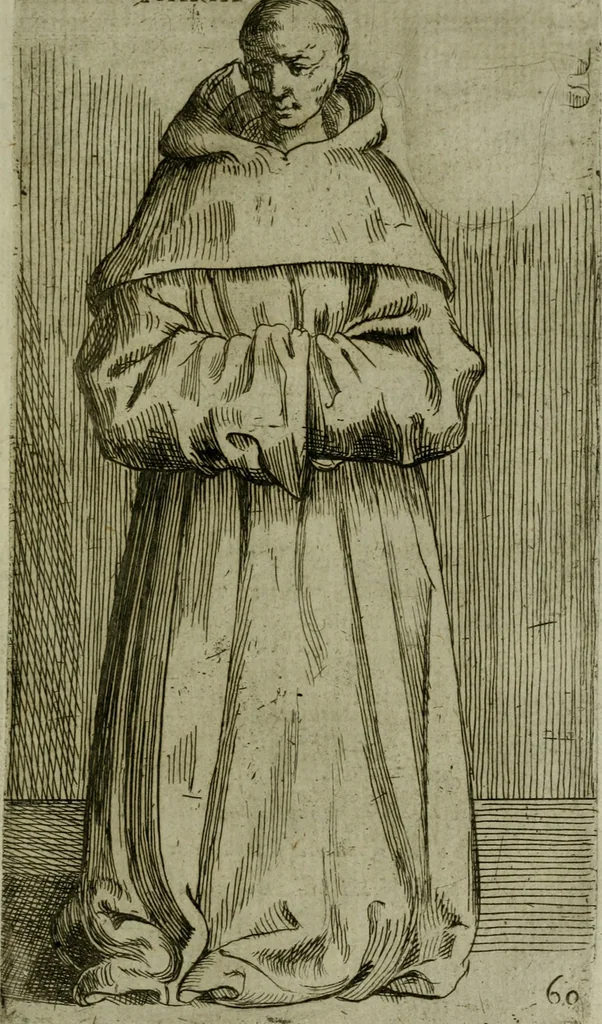 An illustration from De gli habiti delle religioni con le armi e breue descrittion loro, libro primo[-terza], 1626, leaf 140