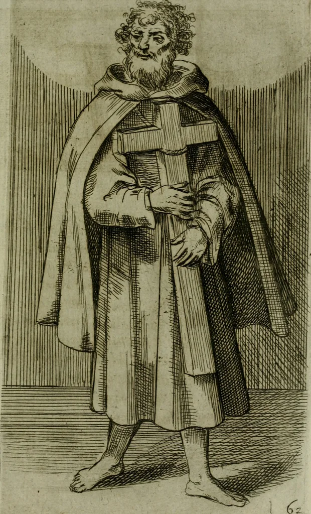 An illustration from De gli habiti delle religioni con le armi e breue descrittion loro, libro primo[-terza], 1626, leaf 144