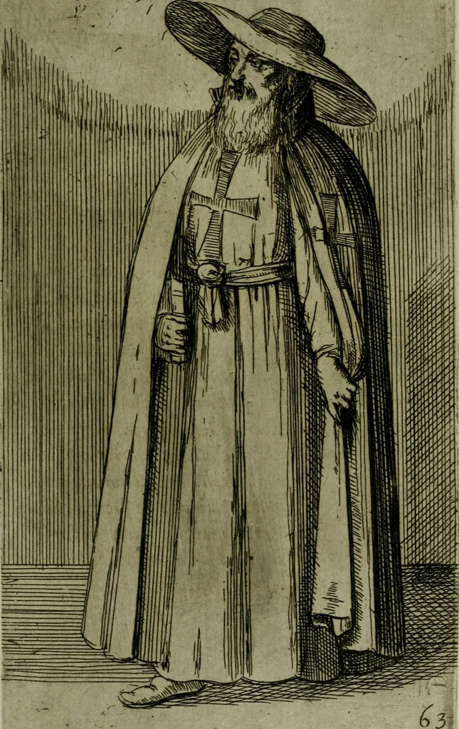 An illustration from De gli habiti delle religioni con le armi e breue descrittion loro, libro primo[-terza], 1626, leaf 146