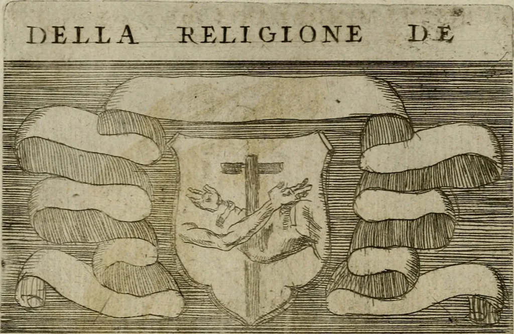 An illustration from De gli habiti delle religioni con le armi e breue descrittion loro, libro primo[-terza], 1626, leaf 147