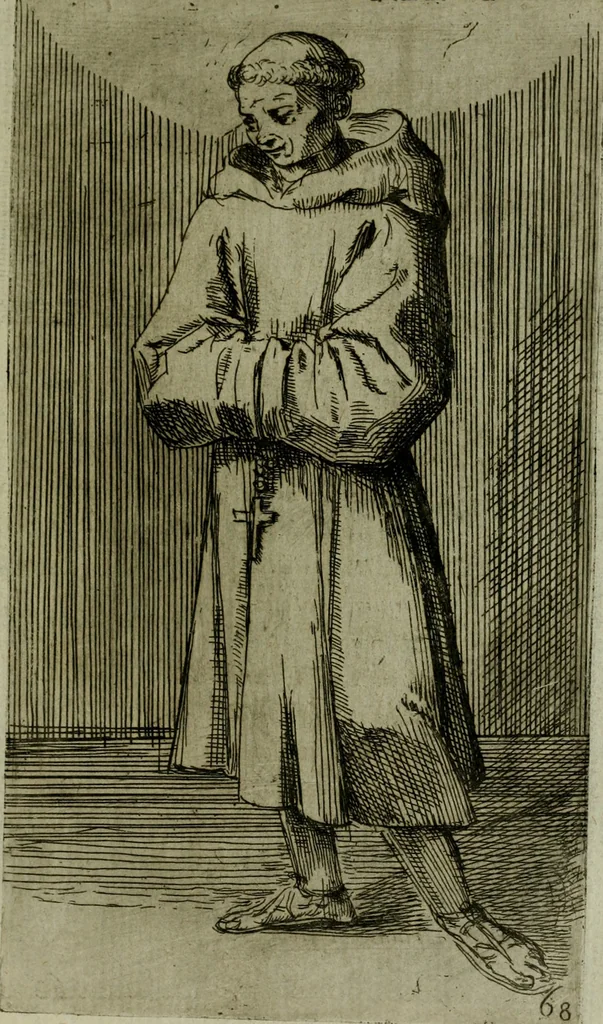 An illustration from De gli habiti delle religioni con le armi e breue descrittion loro, libro primo[-terza], 1626, leaf 156