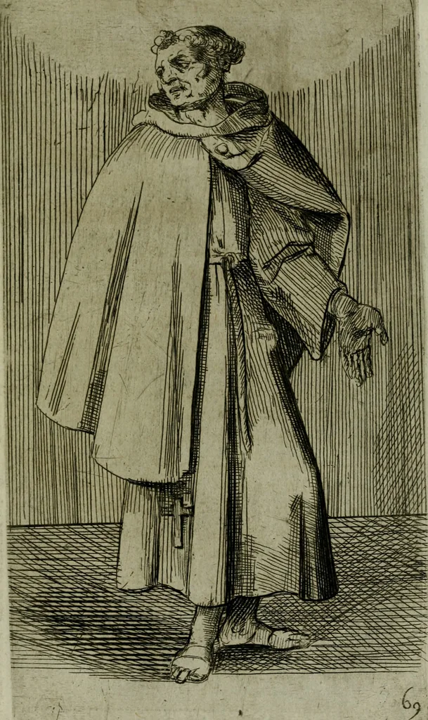 An illustration from De gli habiti delle religioni con le armi e breue descrittion loro, libro primo[-terza], 1626, leaf 158