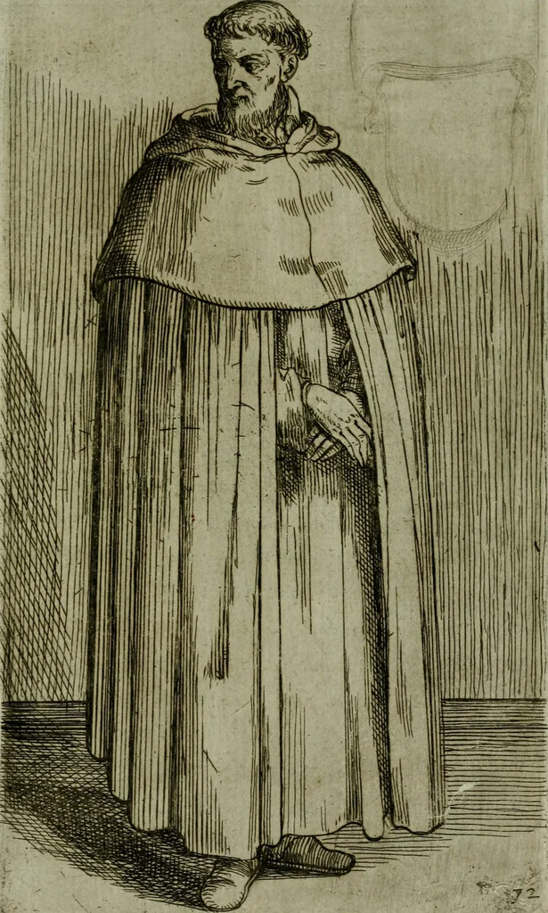 An illustration from De gli habiti delle religioni con le armi e breue descrittion loro, libro primo[-terza], 1626, leaf 164