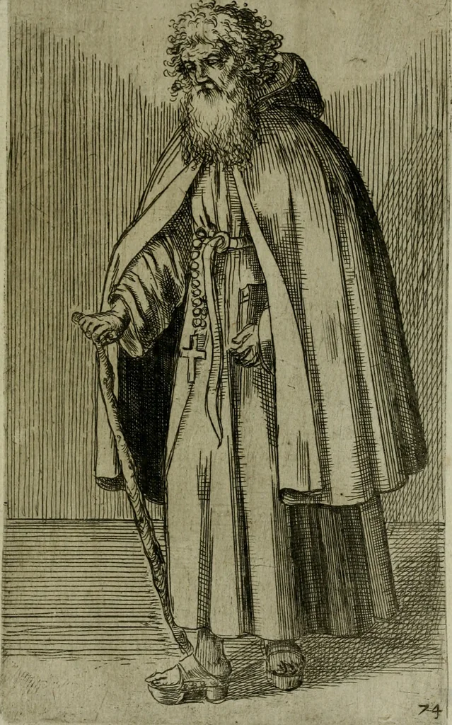An illustration from De gli habiti delle religioni con le armi e breue descrittion loro, libro primo[-terza], 1626, leaf 168