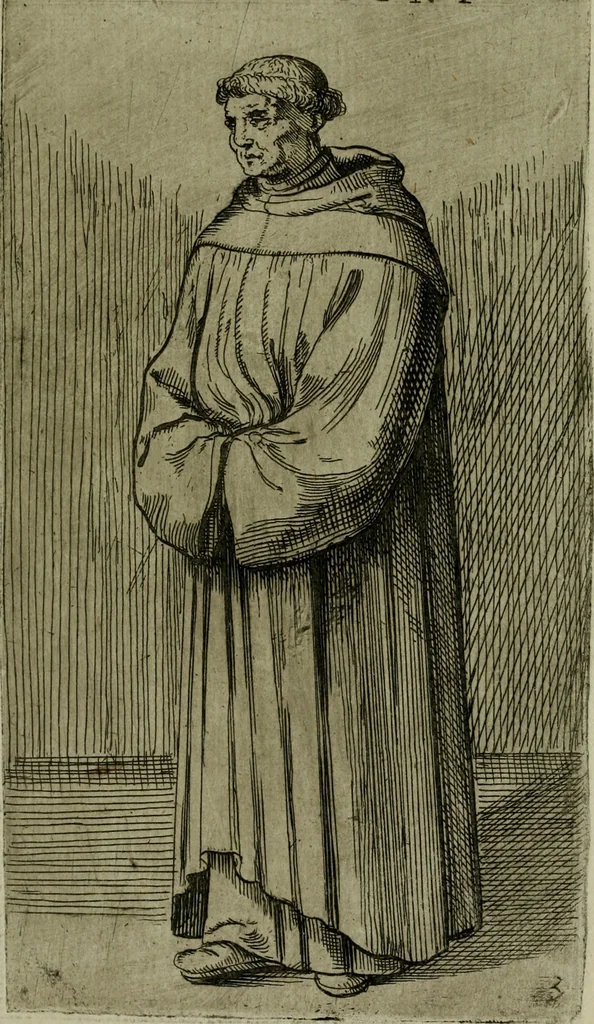An illustration from De gli habiti delle religioni con le armi e breue descrittion loro, libro primo[-terza], 1626, leaf 20