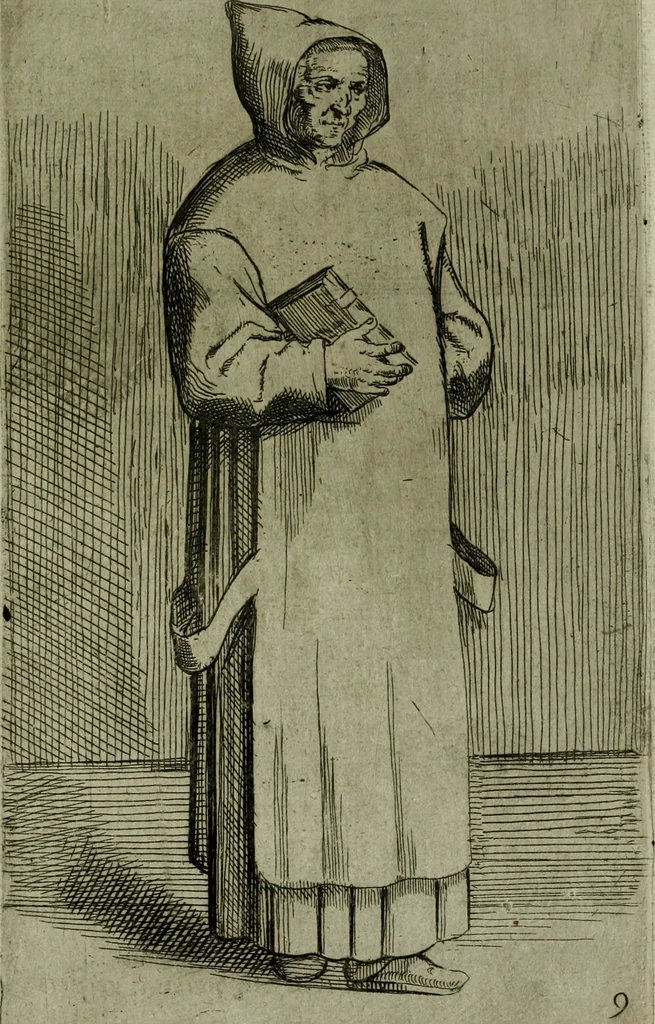 An illustration from De gli habiti delle religioni con le armi e breue descrittion loro, libro primo[-terza], 1626, leaf 32