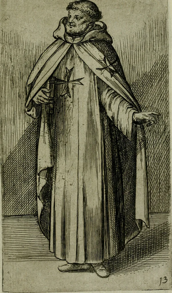 An illustration from De gli habiti delle religioni con le armi e breue descrittion loro, libro primo[-terza], 1626, leaf 40