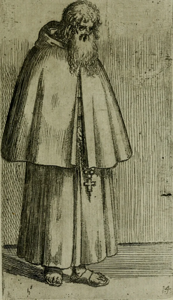 An illustration from De gli habiti delle religioni con le armi e breue descrittion loro, libro primo[-terza], 1626, leaf 42