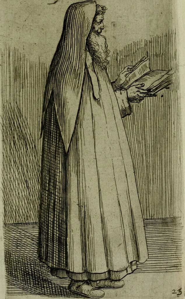An illustration from De gli habiti delle religioni con le armi e breue descrittion loro, libro primo[-terza], 1626, leaf 64