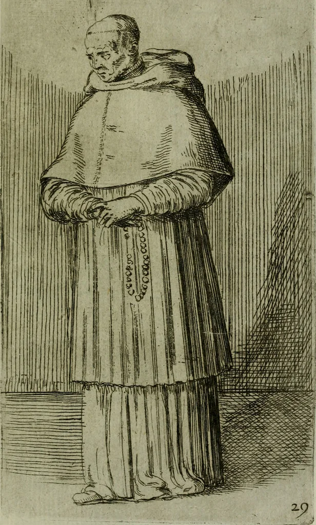 An illustration from De gli habiti delle religioni con le armi e breue descrittion loro, libro primo[-terza], 1626, leaf 76
