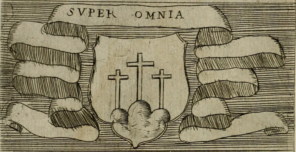 An illustration from De gli habiti delle religioni con le armi e breue descrittion loro, libro primo[-terza], 1626, leaf 77