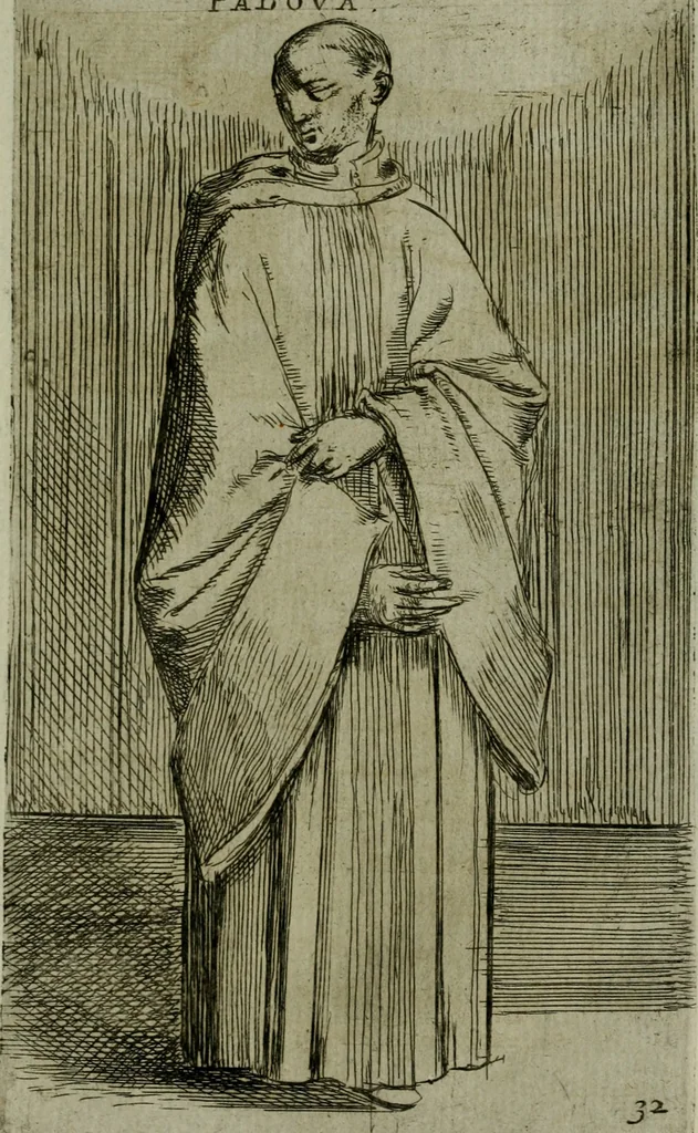 An illustration from De gli habiti delle religioni con le armi e breue descrittion loro, libro primo[-terza], 1626, leaf 82