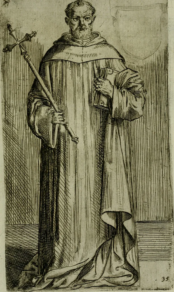 An illustration from De gli habiti delle religioni con le armi e breue descrittion loro, libro primo[-terza], 1626, leaf 88