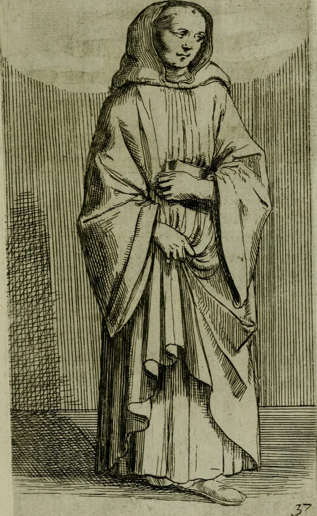 An illustration from De gli habiti delle religioni con le armi e breue descrittion loro, libro primo[-terza], 1626, leaf 92