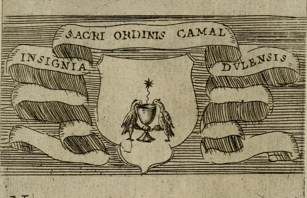 An illustration from De gli habiti delle religioni con le armi e breue descrittion loro, libro primo[-terza], 1626, leaf 95