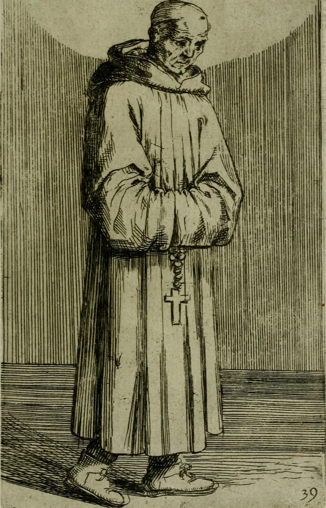 An illustration from De gli habiti delle religioni con le armi e breue descrittion loro, libro primo[-terza], 1626, leaf 96