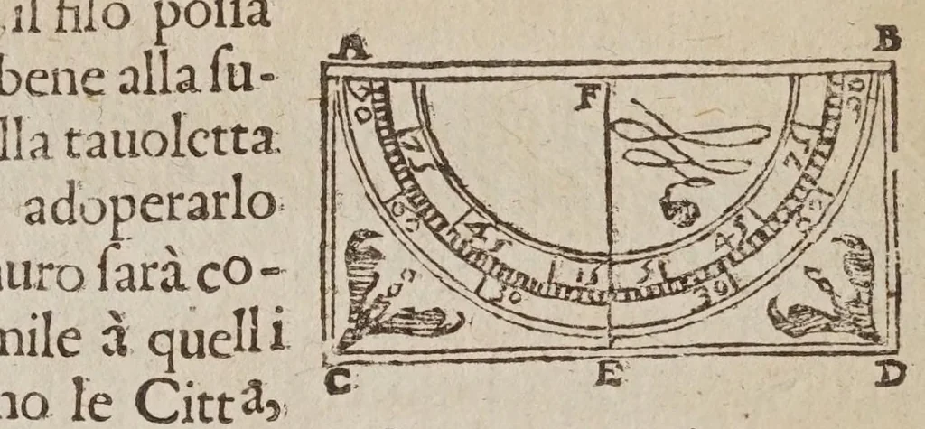An illustration from De gli horologi solari, 1638, leaf 80