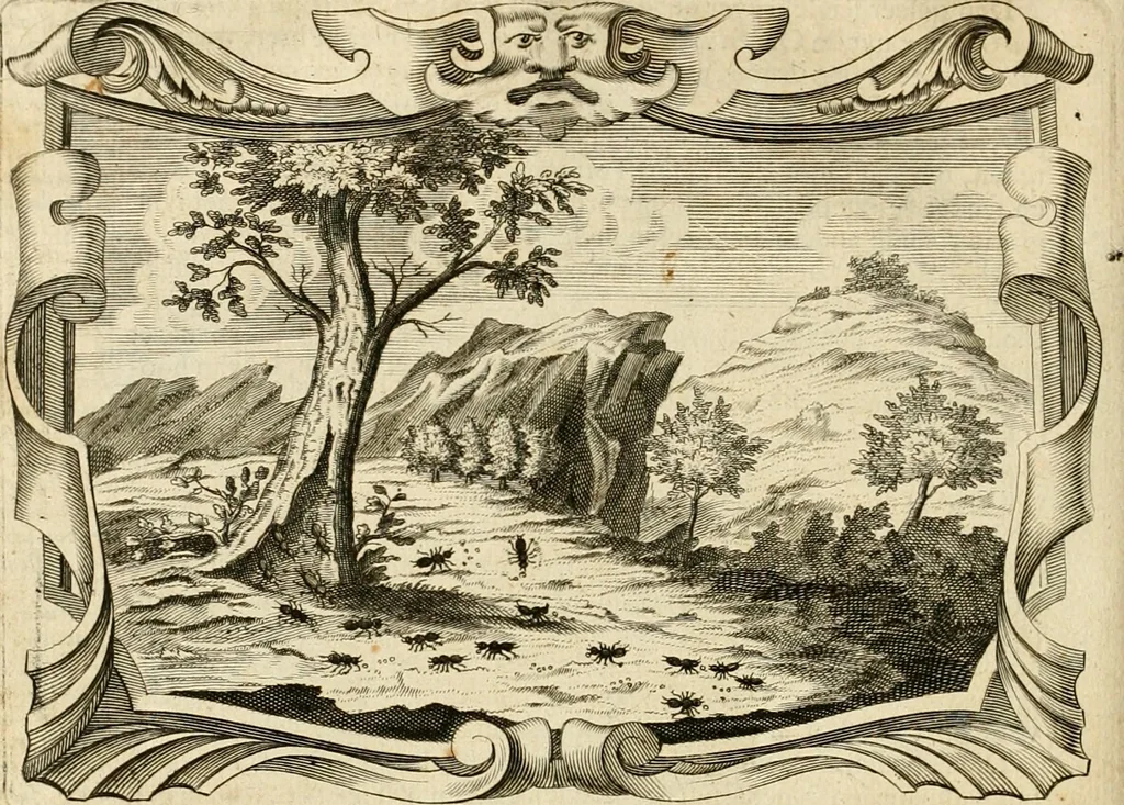 An illustration from De goddelycke voorsienigheydt uytgebeeldt in Joseph onder-coninck van Egypten : verciert met sinne-beelden ende sede-leeringen, 1710, leaf 189