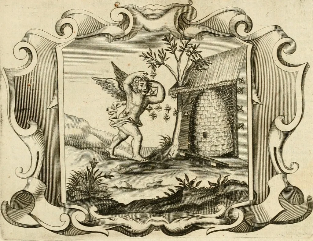 An illustration from De goddelycke voorsienigheydt uytgebeeldt in Joseph onder-coninck van Egypten : verciert met sinne-beelden ende sede-leeringen, 1710, leaf 24