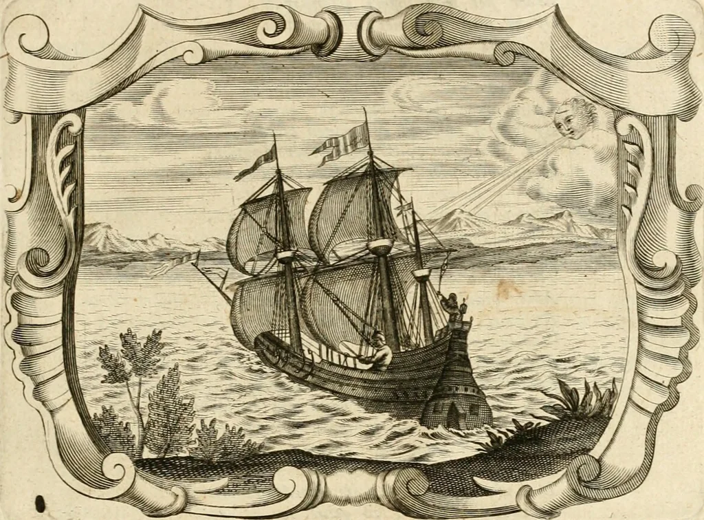 An illustration from De goddelycke voorsienigheydt uytgebeeldt in Joseph onder-coninck van Egypten : verciert met sinne-beelden ende sede-leeringen, 1710, leaf 38