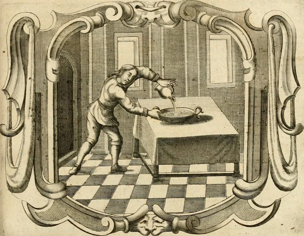 An illustration from De goddelycke voorsienigheydt uytgebeeldt in Joseph onder-coninck van Egypten : verciert met sinne-beelden ende sede-leeringen, 1710, leaf 90
