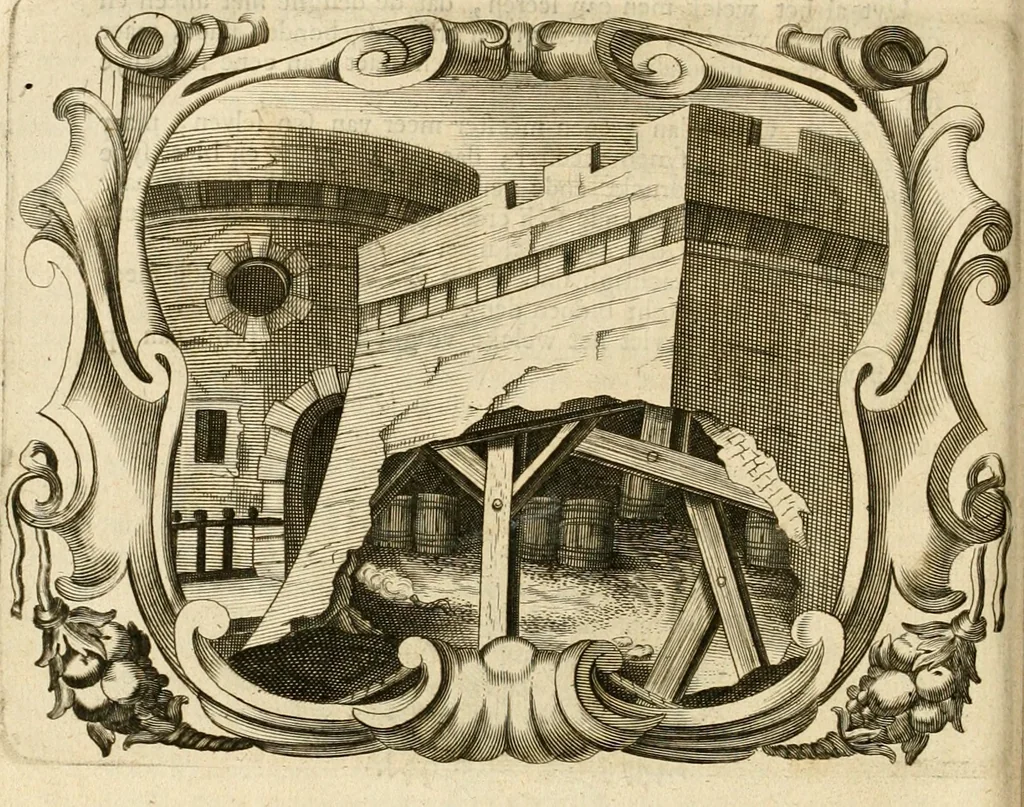 An illustration from De goddelycke voorsienigheydt uytgebeeldt in Joseph onder-coninck van Egypten : verciert met sinne-beelden ende sede-leeringen, 1710, leaf 95