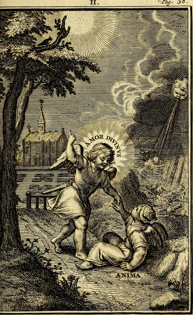 An illustration from De godlievende ziel, 1749, leaf 172