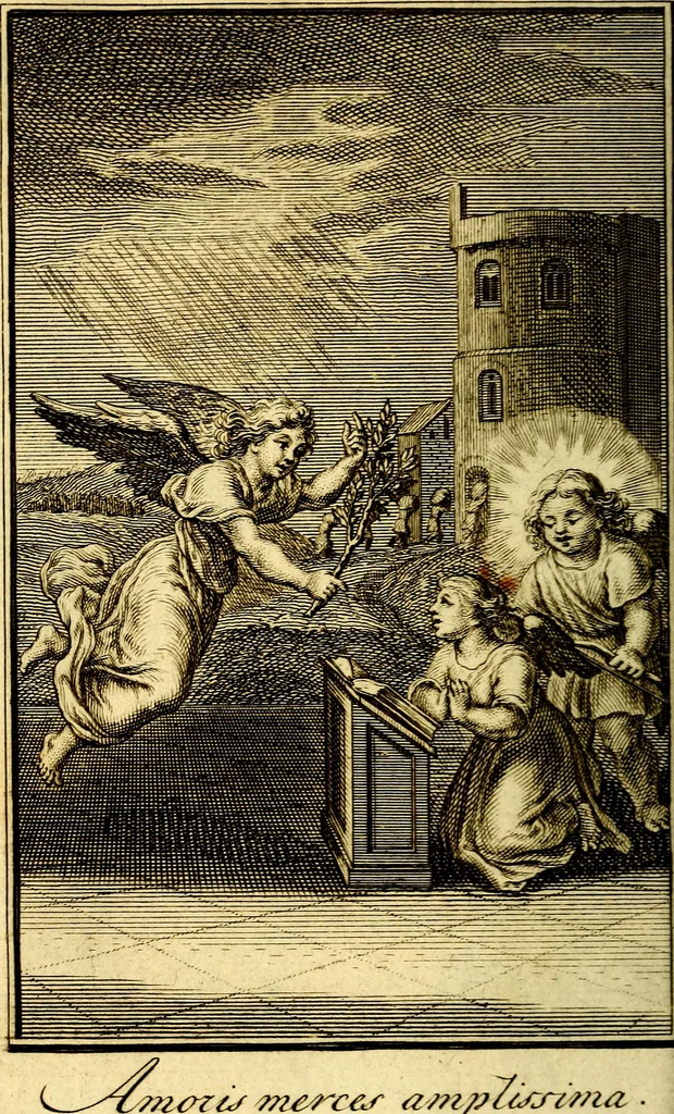 An illustration from De godlievende ziel, 1749, leaf 187