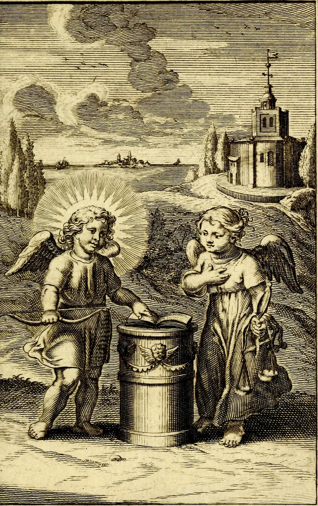 An illustration from De godlievende ziel, 1749, leaf 208