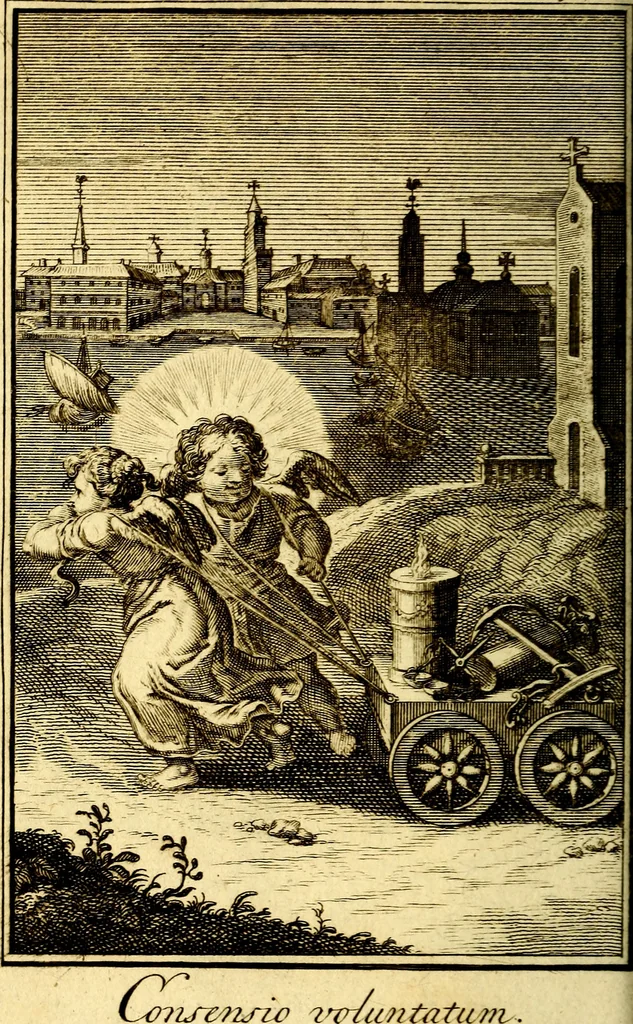 An illustration from De godlievende ziel, 1749, leaf 211