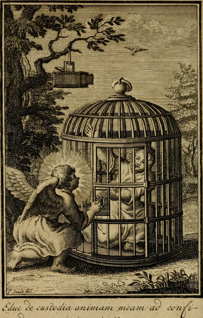 An illustration from De godlievende ziel vertoont in zinnebeelden, 1737, leaf 143