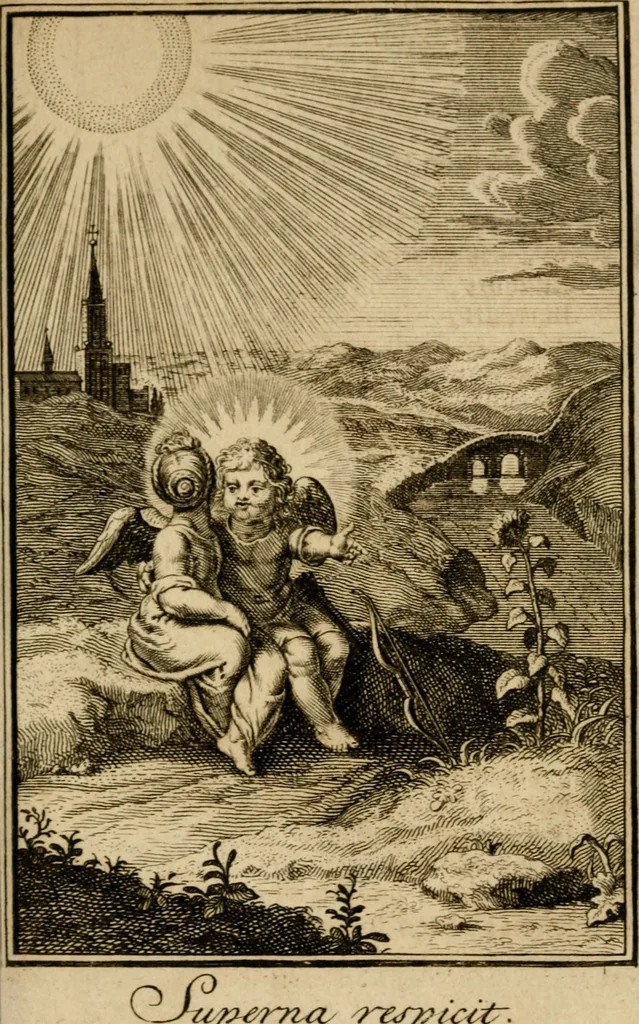 An illustration from De godlievende ziel vertoont in zinnebeelden, 1737, leaf 216