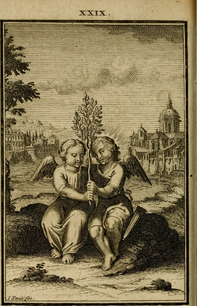 An illustration from De godlievende ziel vertoont in zinnebeelden, 1737, leaf 255
