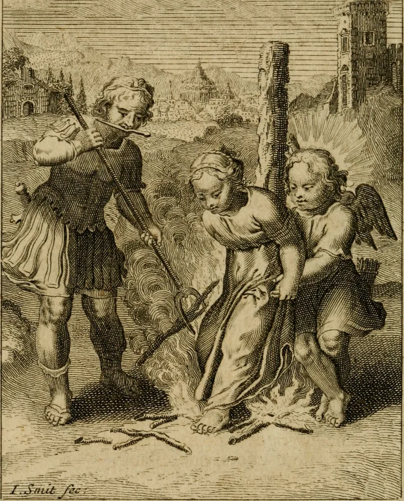 An illustration from De godlievende ziel vertoont in zinnebeelden, 1737, leaf 273