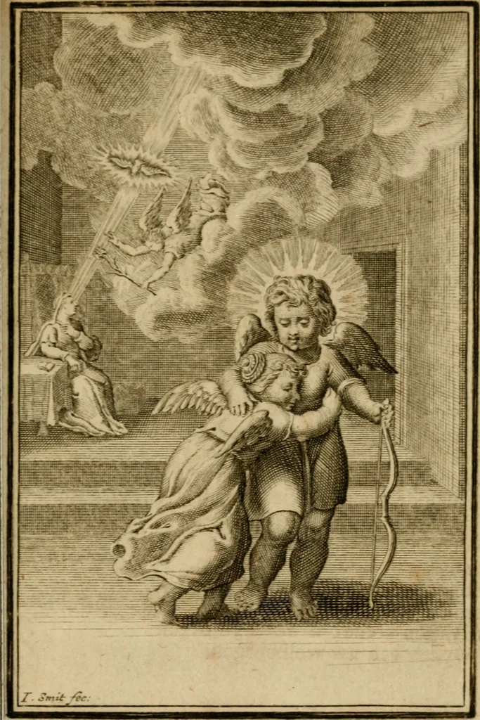 An illustration from De godlievende ziel vertoont in zinnebeelden, 1737, leaf 336