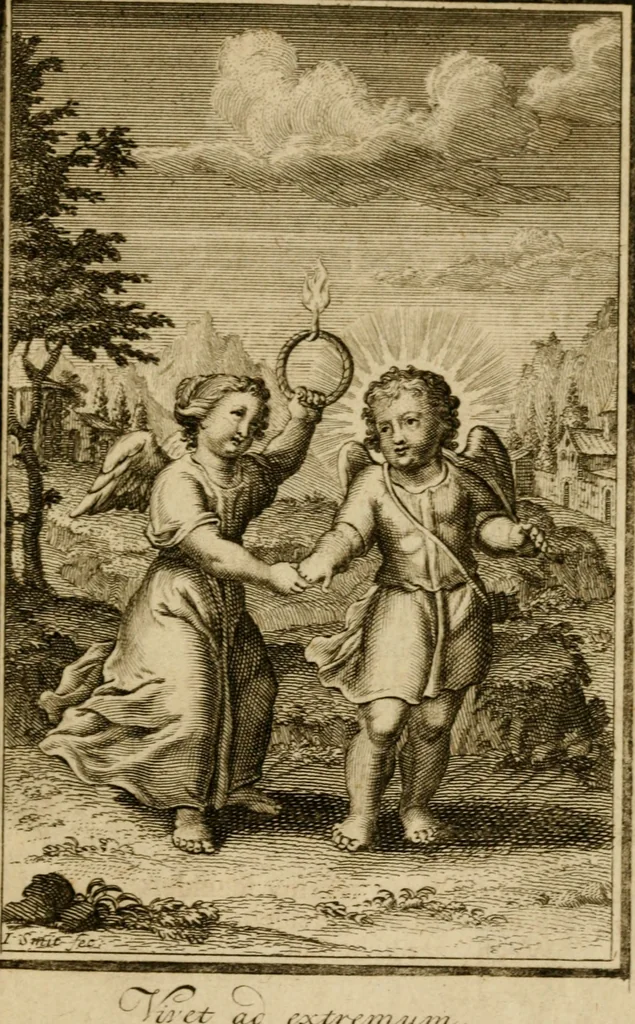 An illustration from De godlievende ziel vertoont in zinnebeelden, 1737, leaf 342