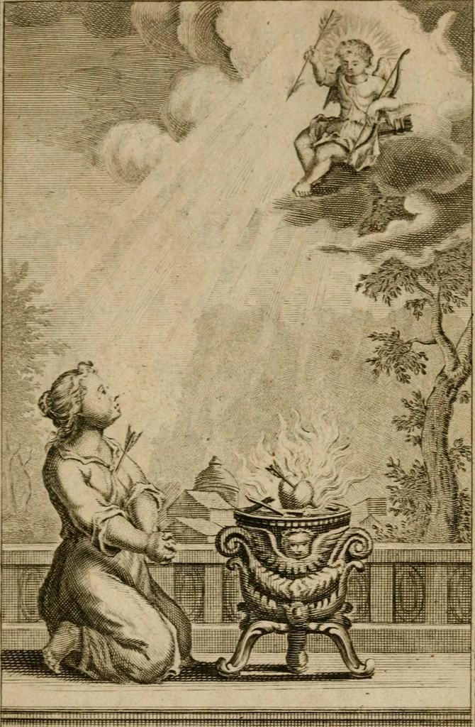 An illustration from De godlievende ziel vertoont in zinnebeelden, 1737, leaf 4