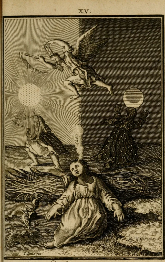An illustration from De godlievende ziel vertoont in zinnebeelden, 1737, leaf 68