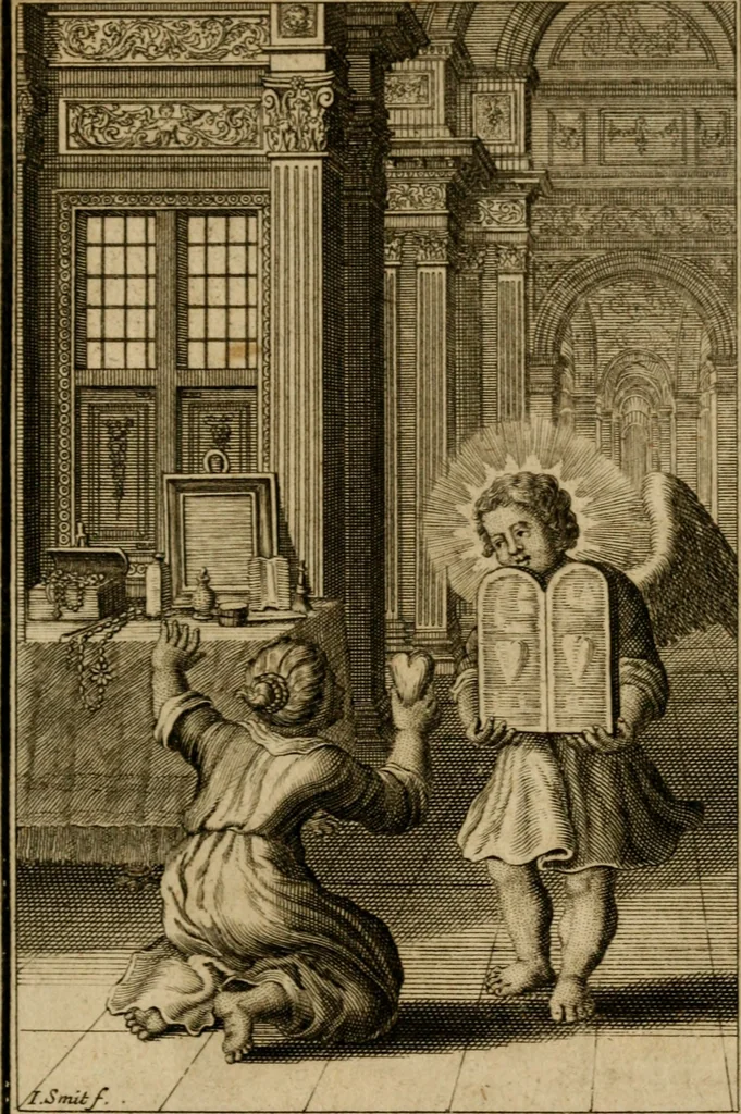 An illustration from De godlievende ziel vertoont in zinnebeelden, 1737, leaf 86