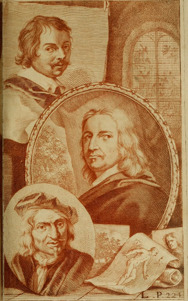 An illustration from De groote schouburgh der Nederlantsche konstschilders en schilderessen : waar van 'er vele met hunne beeltenissen ten tooneel een verschynen, en hun levensgedrag en konstwerken beschreven worden : zynde een vervolg op Het Schilderboek van K. v. Mander, 1718, leaf 270