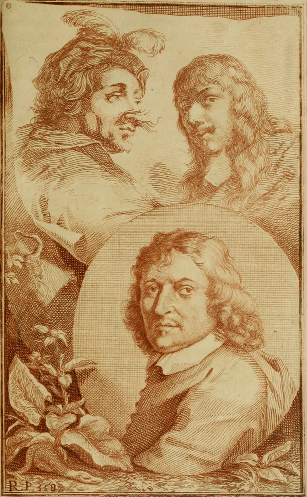 An illustration from De groote schouburgh der Nederlantsche konstschilders en schilderessen : waar van 'er vele met hunne beeltenissen ten tooneel een verschynen, en hun levensgedrag en konstwerken beschreven worden : zynde een vervolg op Het Schilderboek van K. v. Mander, 1718, leaf 418