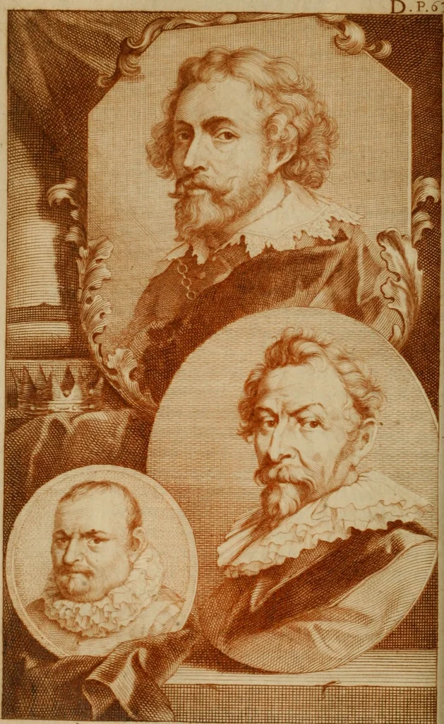 An illustration from De groote schouburgh der Nederlantsche konstschilders en schilderessen : waar van 'er vele met hunne beeltenissen ten tooneel een verschynen, en hun levensgedrag en konstwerken beschreven worden : zynde een vervolg op Het Schilderboek van K. v. Mander, 1718, leaf 93