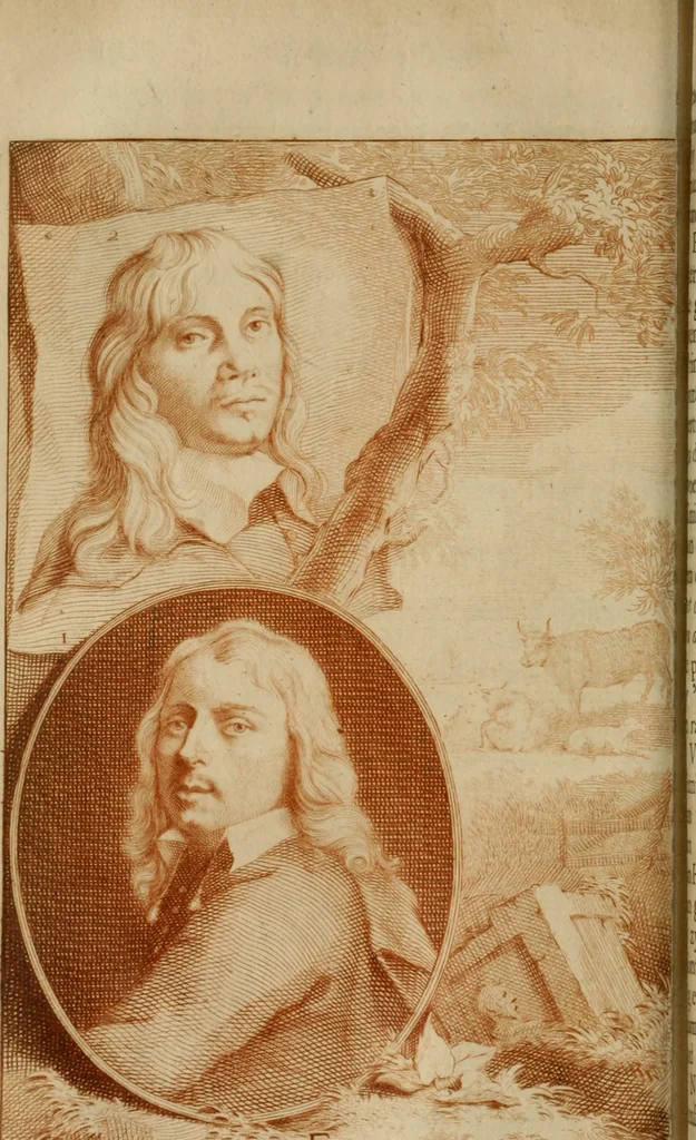 An illustration from De groote schouburgh der Nederlantsche konstschilders en schilderessen : waar van 'er vele met hunne beeltenissen ten tooneel een verschynen, en hun levensgedrag en konstwerken beschreven worden : zynde een vervolg op Het Schilderboek van K. v. Mander, 1718, leaf 151