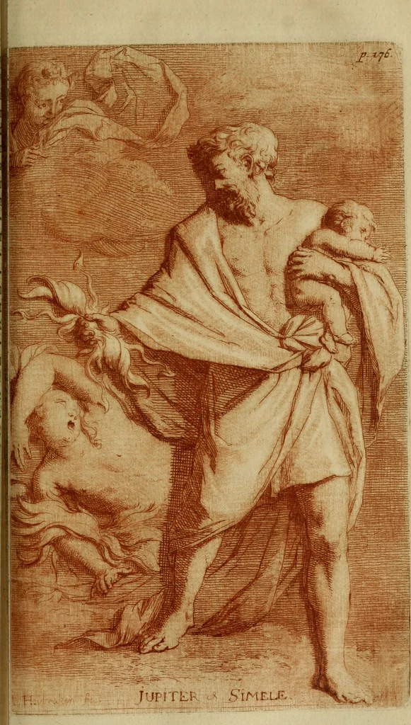 An illustration from De groote schouburgh der Nederlantsche konstschilders en schilderessen : waar van 'er vele met hunne beeltenissen ten tooneel een verschynen, en hun levensgedrag en konstwerken beschreven worden : zynde een vervolg op Het Schilderboek van K. v. Mander, 1718, leaf 204
