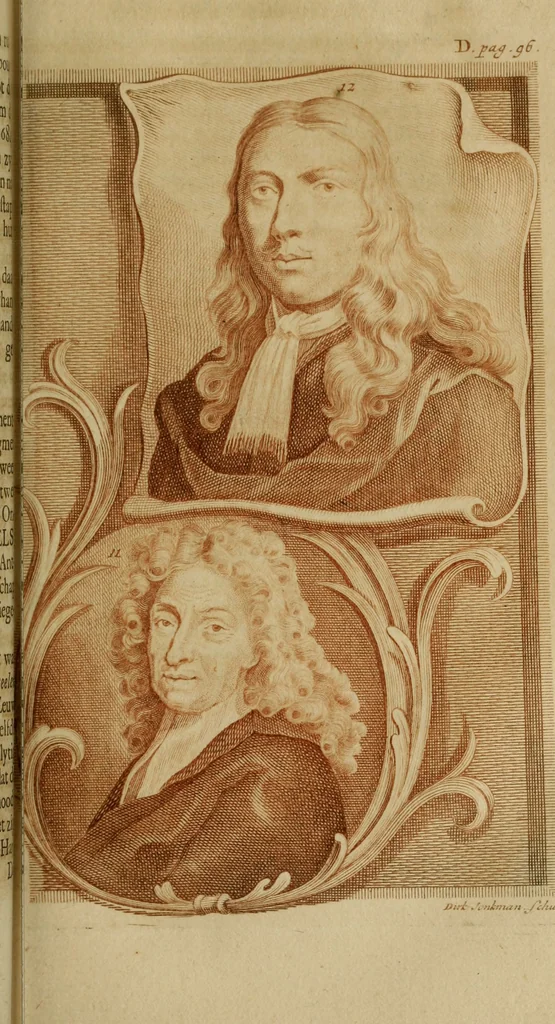 An illustration from De groote schouburgh der Nederlantsche konstschilders en schilderessen : waar van 'er vele met hunne beeltenissen ten tooneel een verschynen, en hun levensgedrag en konstwerken beschreven worden : zynde een vervolg op Het Schilderboek van K. v. Mander, 1718, leaf 114